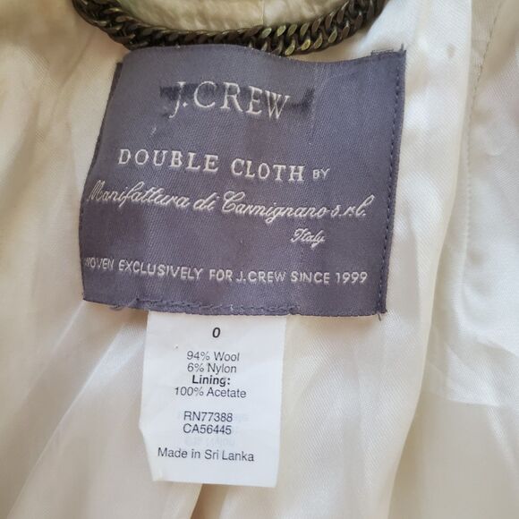 J. Crew Cream Wool Double-Breasted Coat - Picture 6 of 9